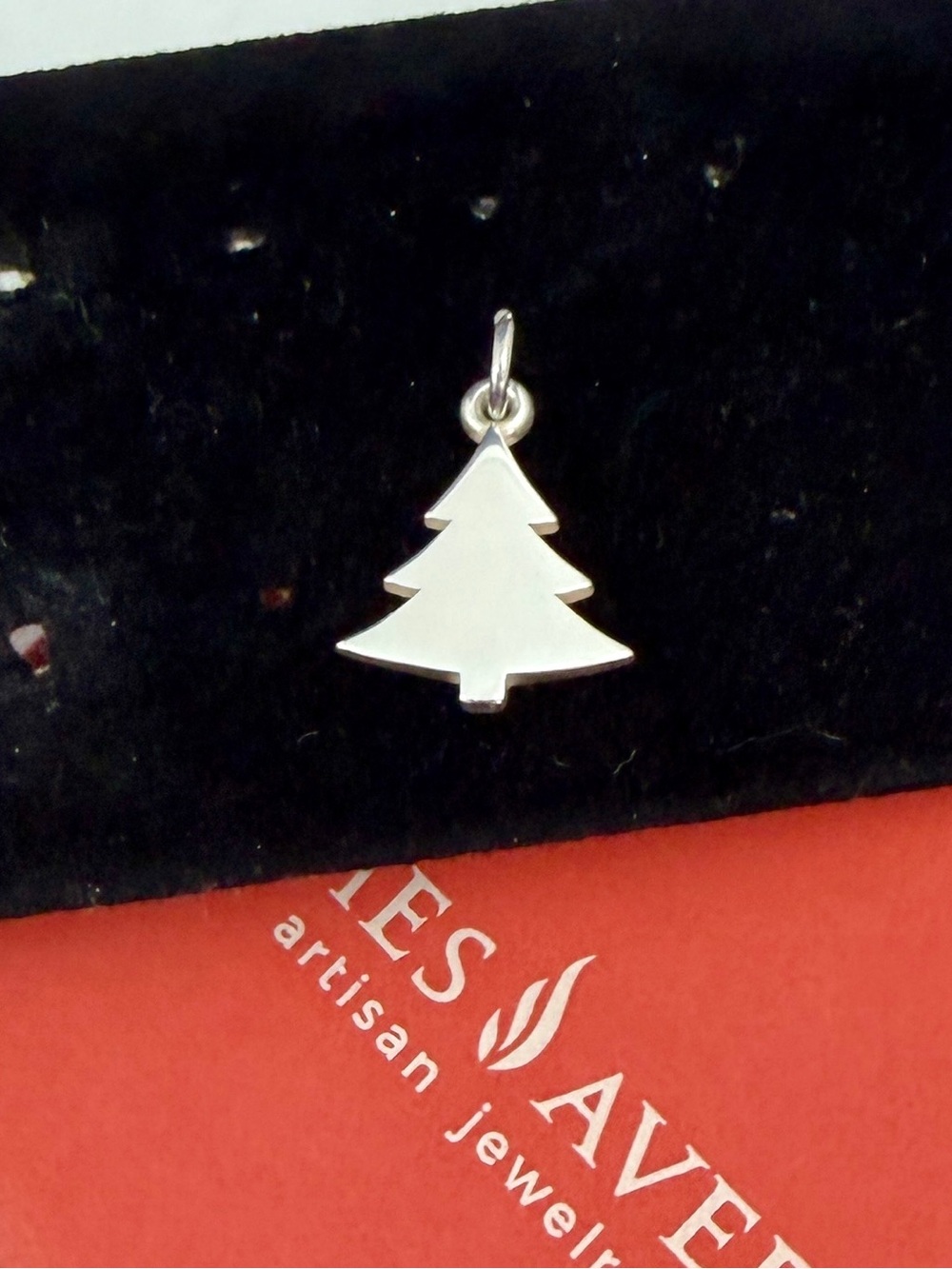 JAMES AVERY Sterling Flat Solid CHRISTMAS TREE Charm Pendant; RETIRED